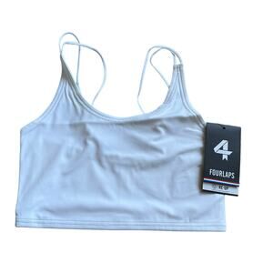 FOURLAPS Poise Longline Bra Basic White Walking Bra Women's‎ Size Small NWT Run